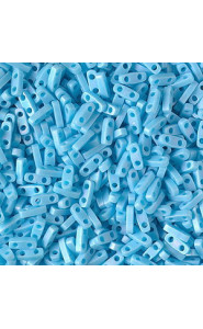 Miyuki quarter tila 5x1.2mm beads - Opaque turquoise blue matted ab QTL-413FR